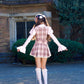Darling Detective’s Cape Dress - Pink x Brown Neapolitan Check // PREORDER