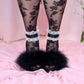 Strawberry Milk Fluffy Platform Heels - Black // PREORDER