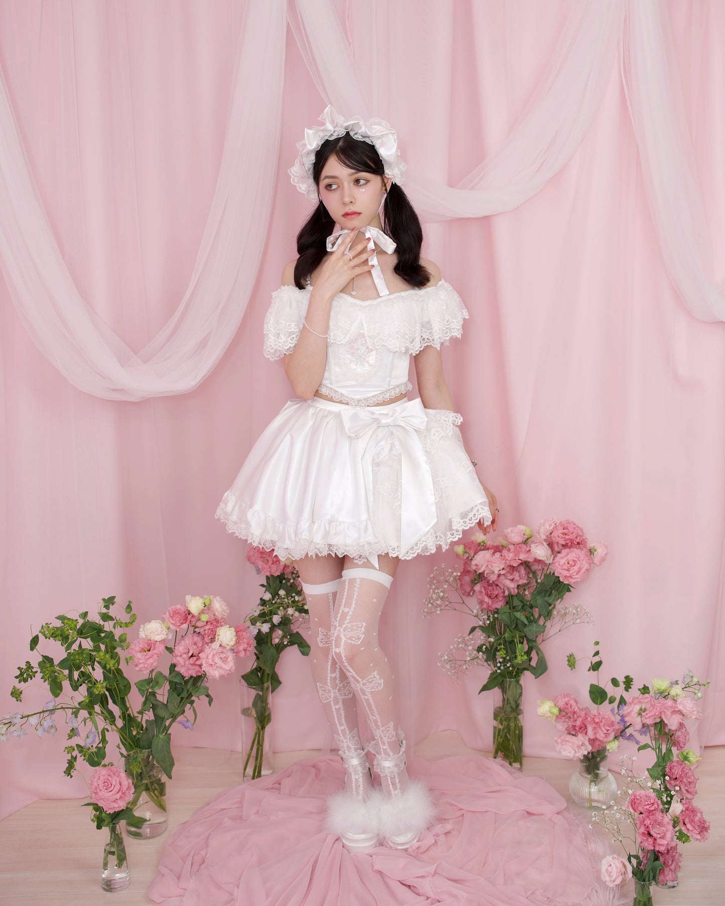 Rose Soirée Ball Gown Skirt - White // PREORDER
