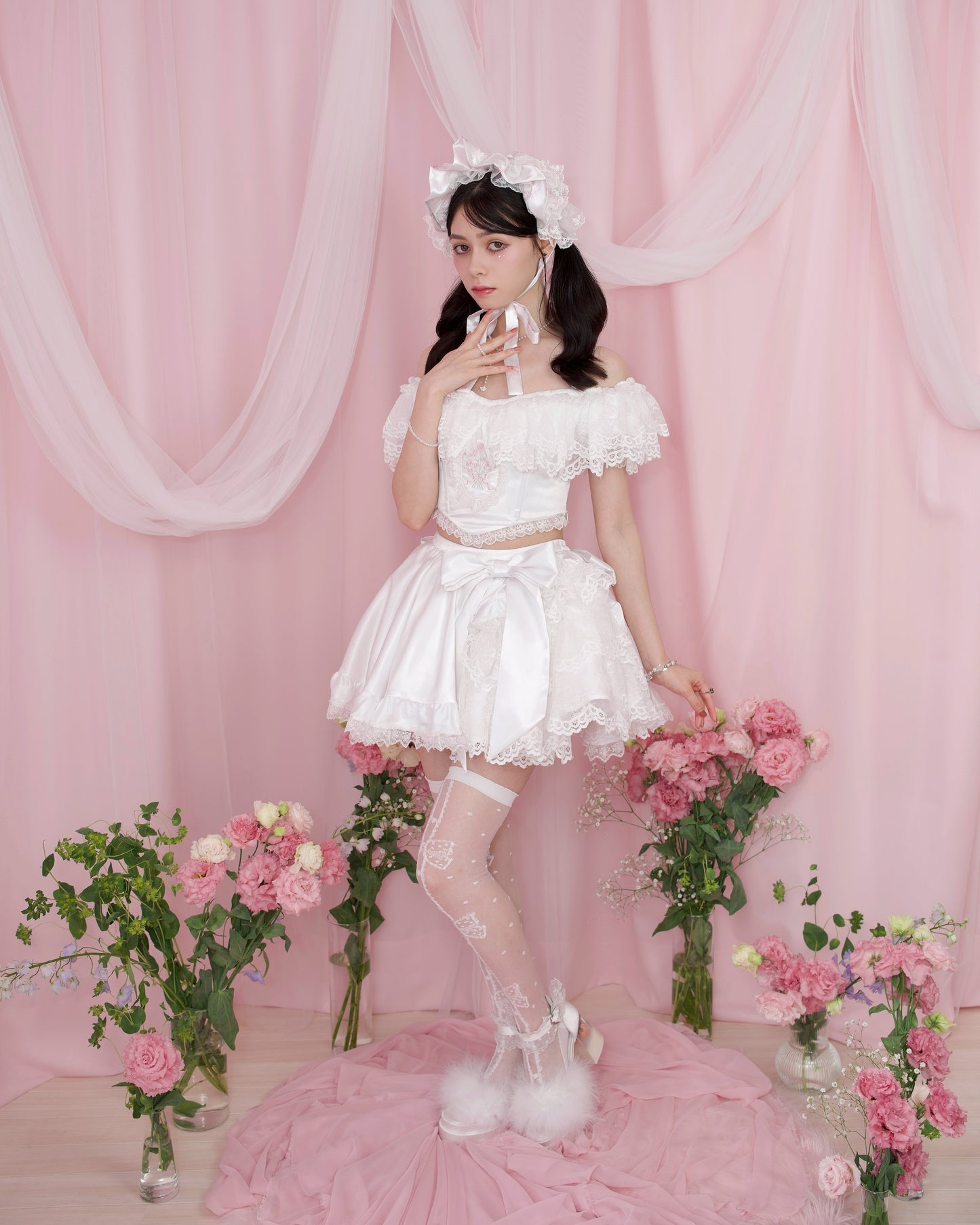 Rose Soirée Ball Gown Skirt - White // PREORDER