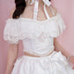 Rose Soirée Ball Gown Lace Up Bustier - White // PREORDER