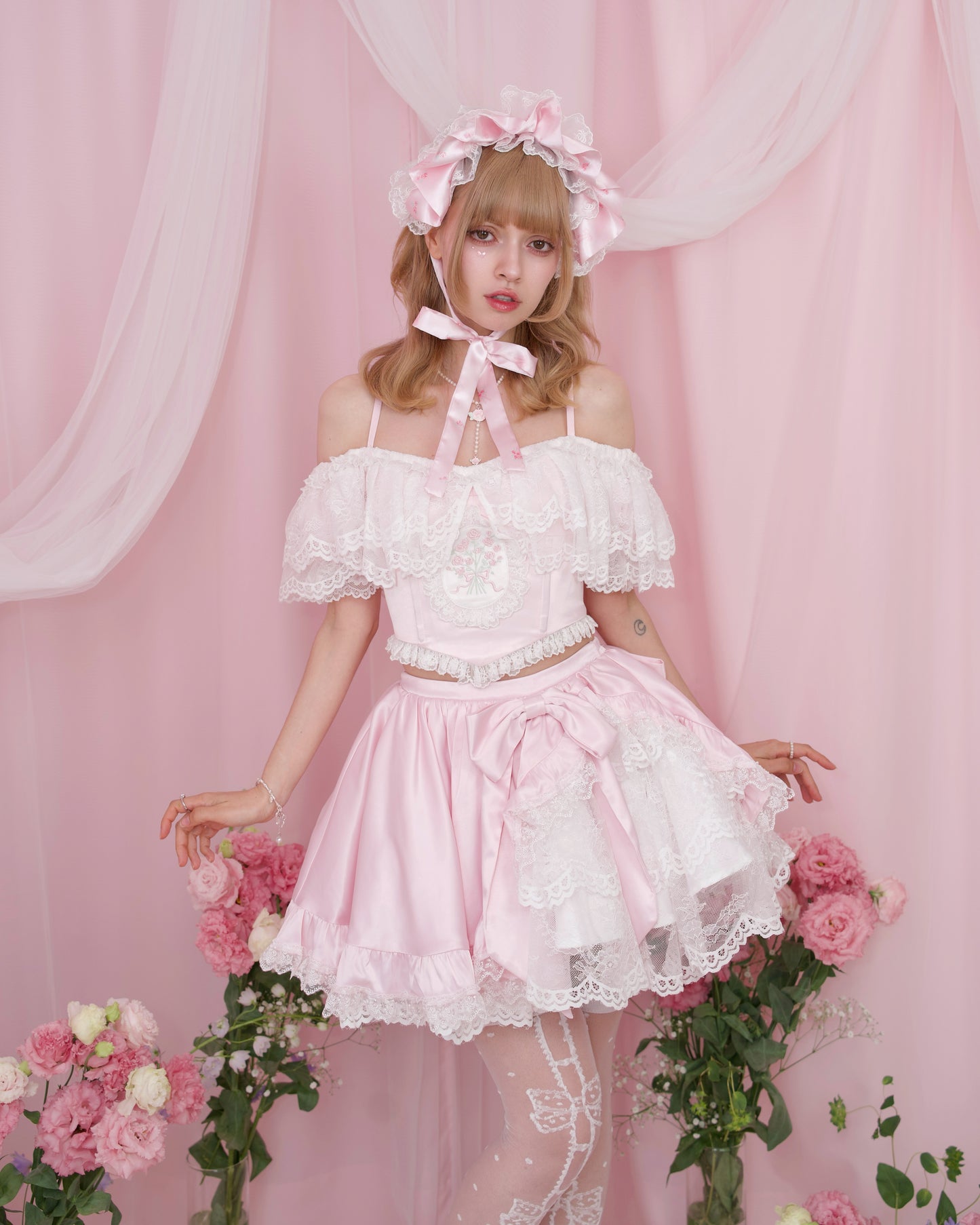 Rose Soirée Ball Gown Skirt - Pink // PREORDER
