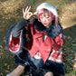 Winter Girl Double Breasted Ribbon Jacket - Red Check // PREORDER