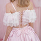 Rose Soirée Ball Gown Lace Up Bustier - Pink // PREORDER