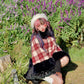 Winter Girl Double Breasted Ribbon Jacket - Red Check // PREORDER