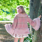 Winter Girl Double Breasted Ribbon Jacket - Pink Check // PREORDER