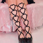 "Dear Valentine" Knee High Heart Platform Heels Black