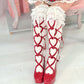 "Dear Valentine" Knee High Heart Platform Heels Red PREORDER