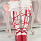 "Dear Valentine" Knee High Heart Platform Heels Red PREORDER