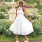 Meadowlace Long Cotton Halter Dress White PREORDER