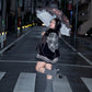 Winter Girl Double Breasted Ribbon Jacket - Grey x Black Check // PREORDER