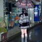 Winter Girl Double Breasted Ribbon Jacket - Grey x Black Check // PREORDER
