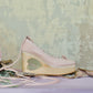 "Cupid's Ballerina" Heart Platform Lace Up Shoes - Powder Pink // PREORDER