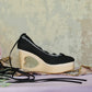 "Cupid's Ballerina" Heart Platform Lace Up Shoes - Black // PREORDER