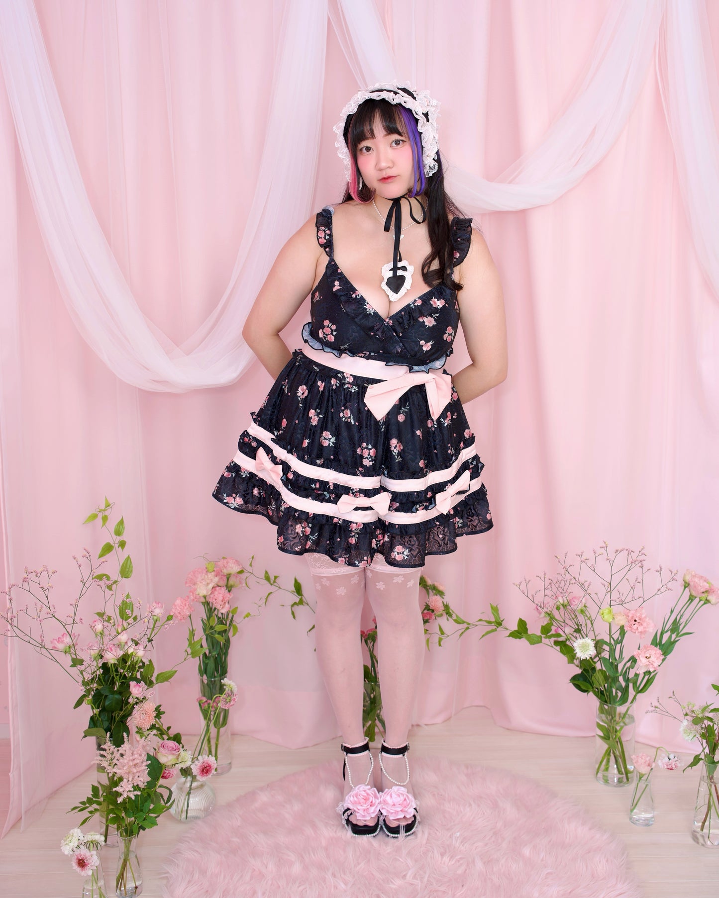 Yume Ribbon Dress - Black // PREORDER