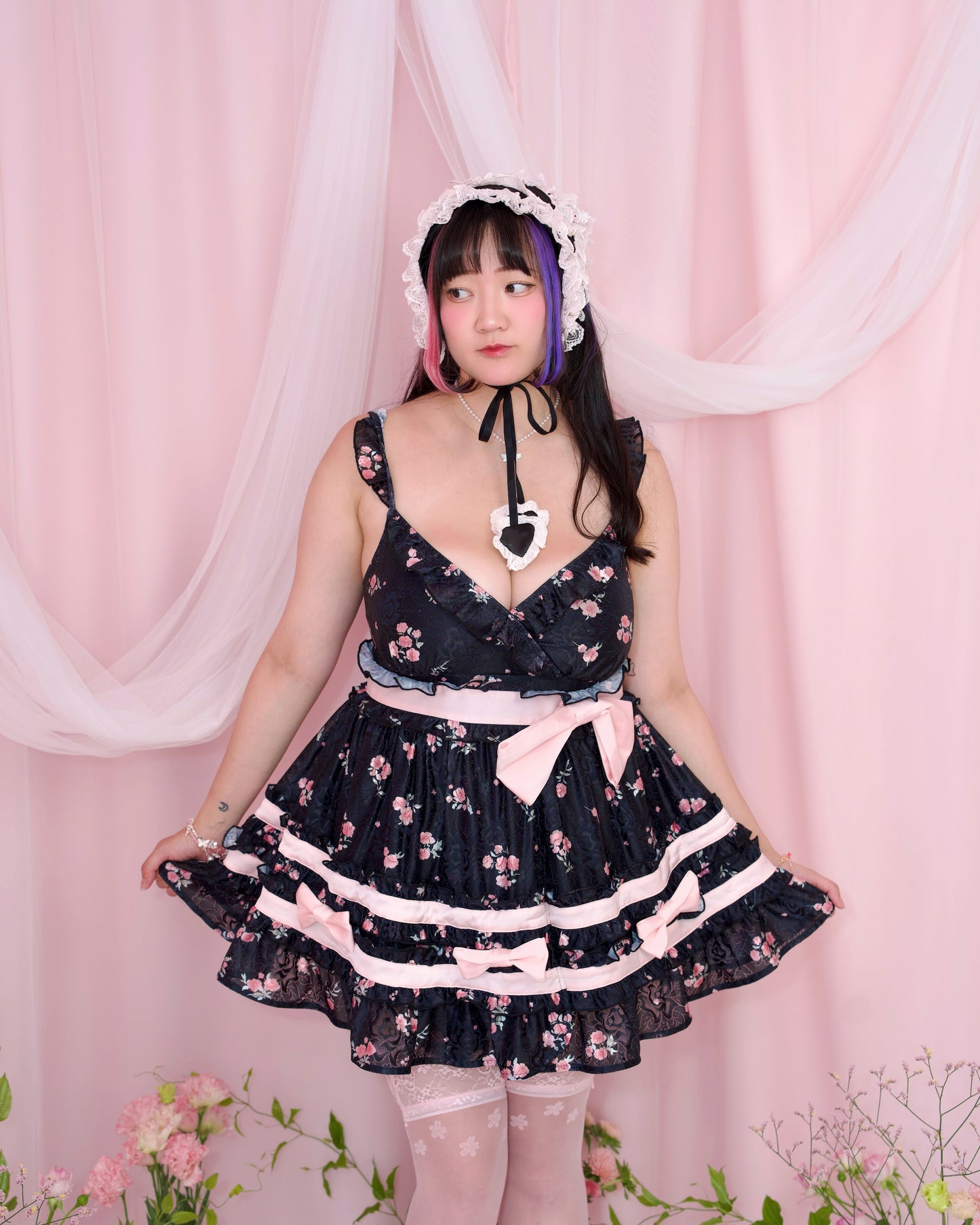 Yume Ribbon Dress - Black // PREORDER