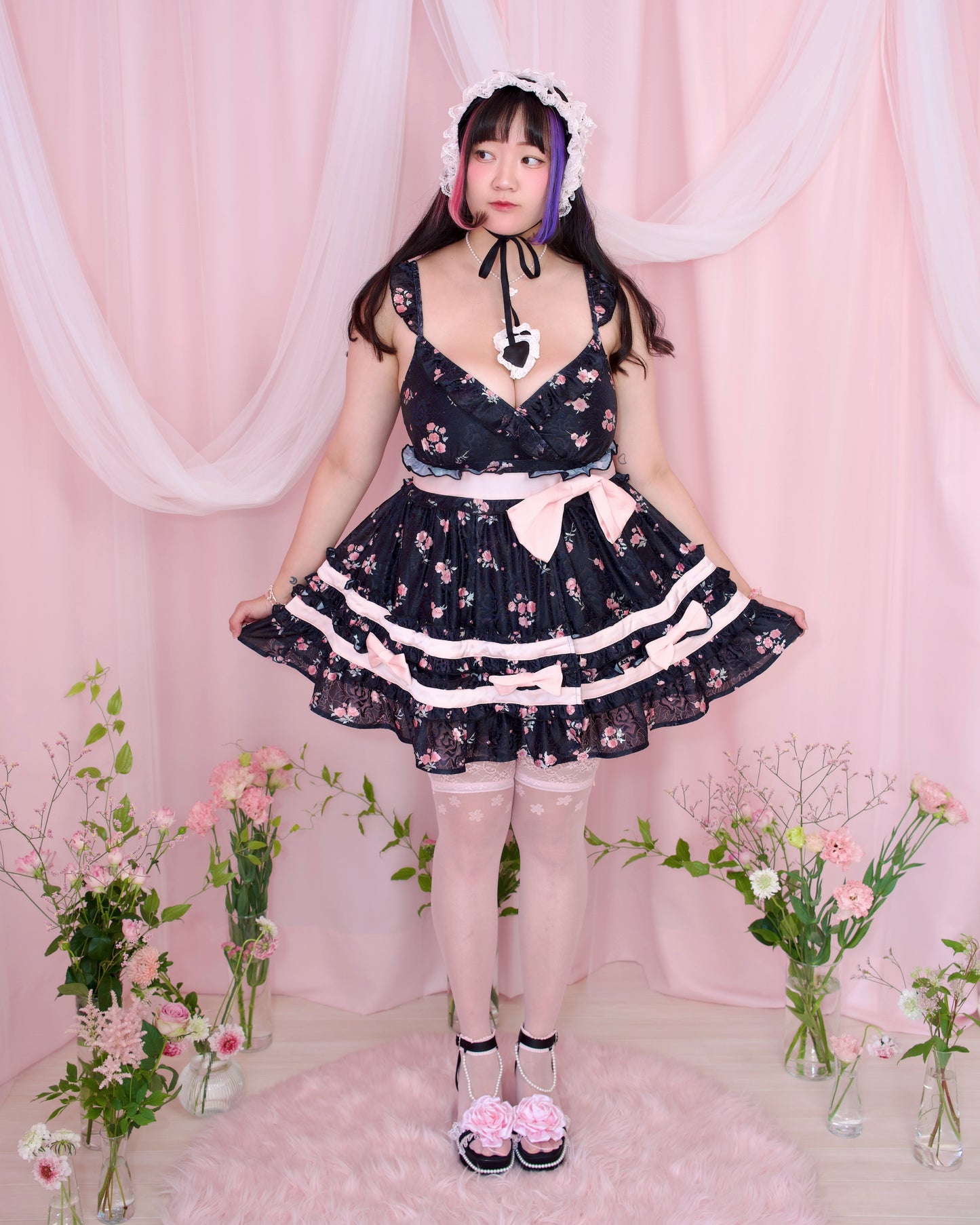 Yume Ribbon Dress - Black // PREORDER