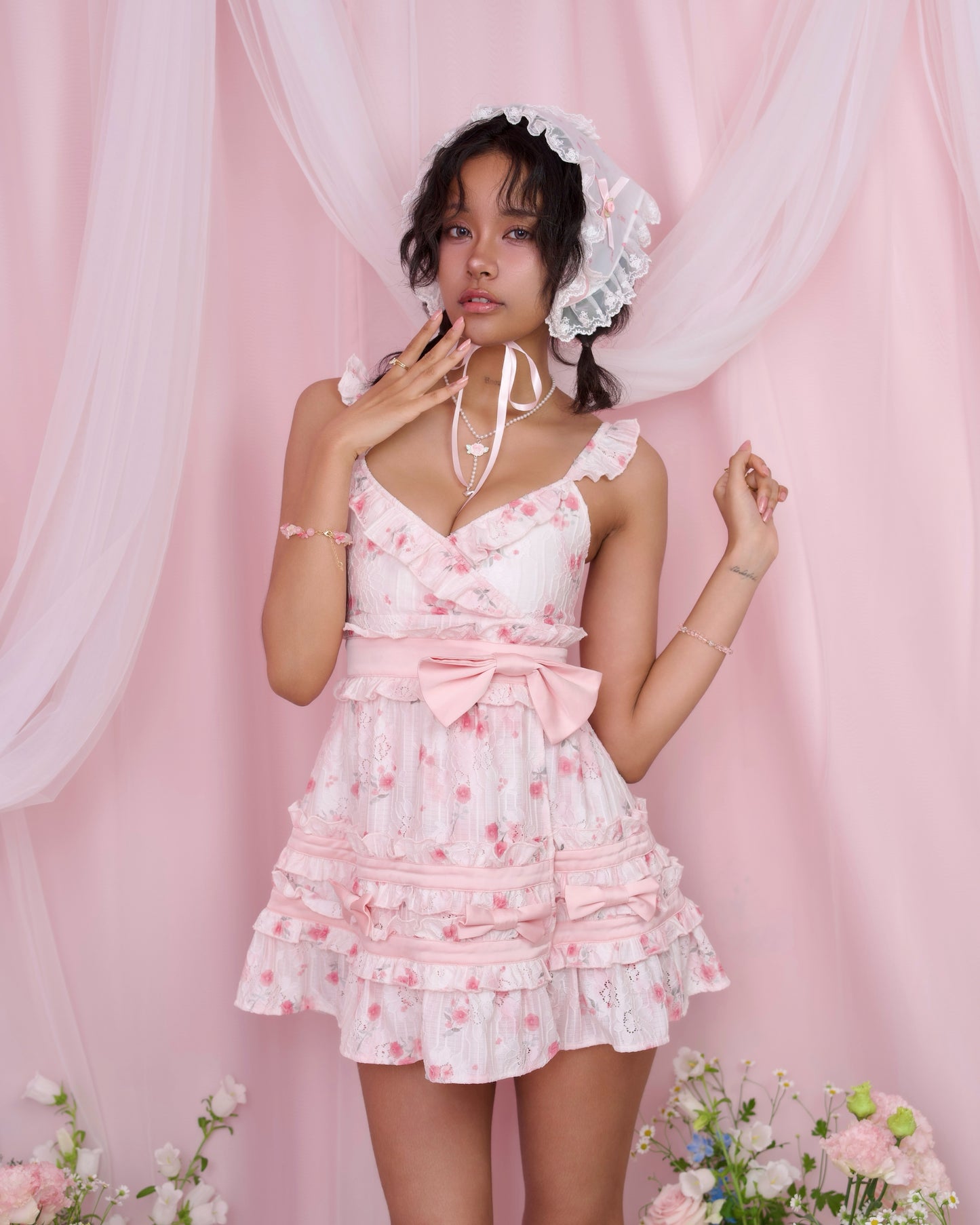 Yume Ribbon Dress - Pink // PREORDER