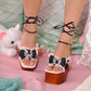 Yume Love Drop Platform Sandals Black PREORDER