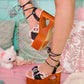 Yume Love Drop Platform Sandals Black PREORDER