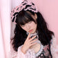 Frilly Rose Puff Hand Crochet Headdress - Black // PREORDER