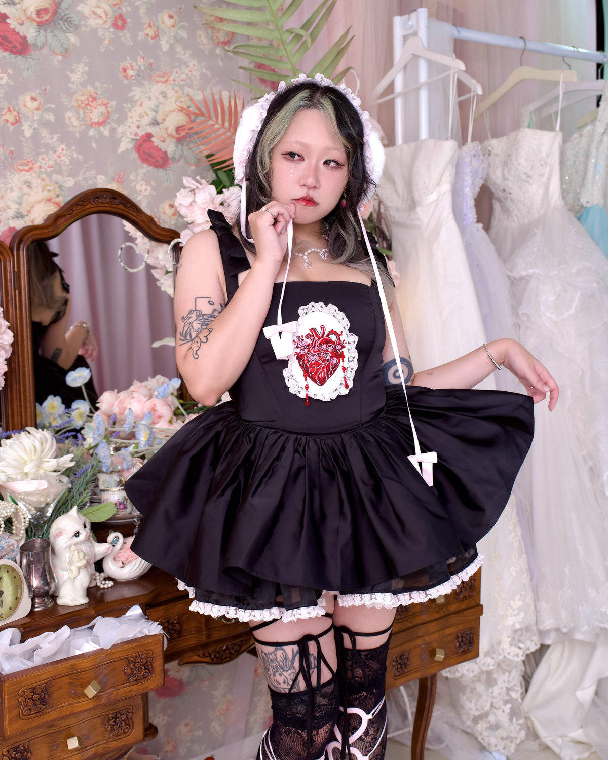 Anatomical Heart Corset Dress - Black // PREORDER