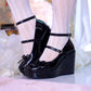 Little Lamb Tabi Wedge Heels - Black // PREORDER