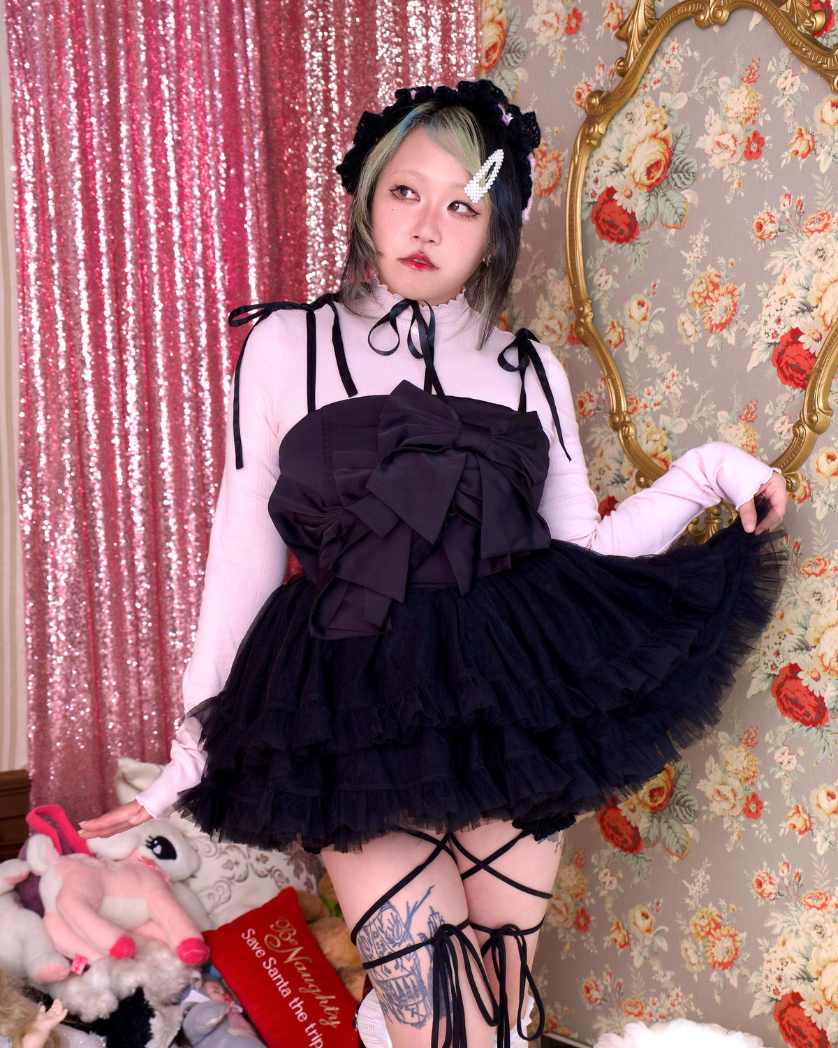 Sugar Ribbon Tulle Dress - Black // PREORDER