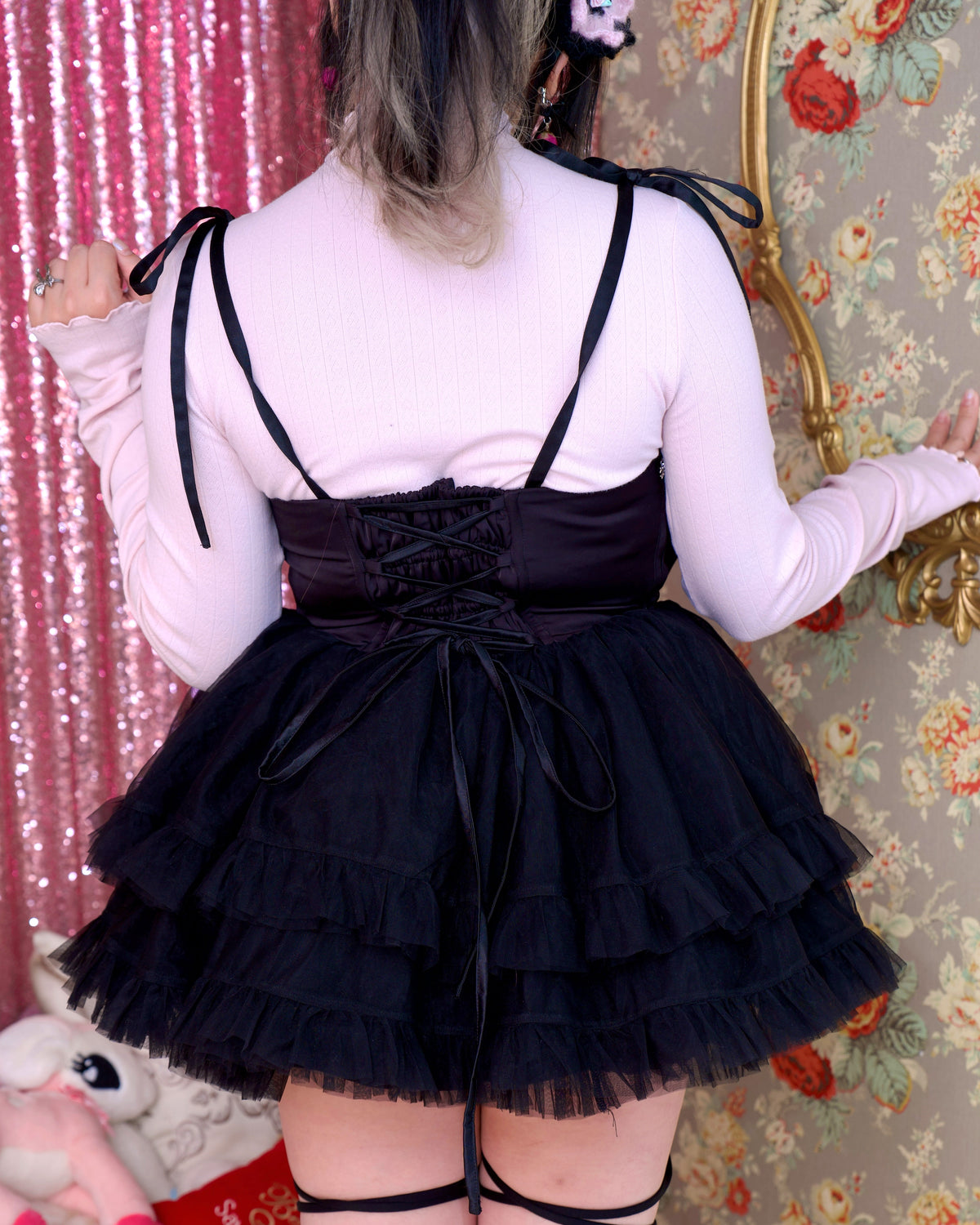 Sugar Ribbon Tulle Dress - Black // PREORDER