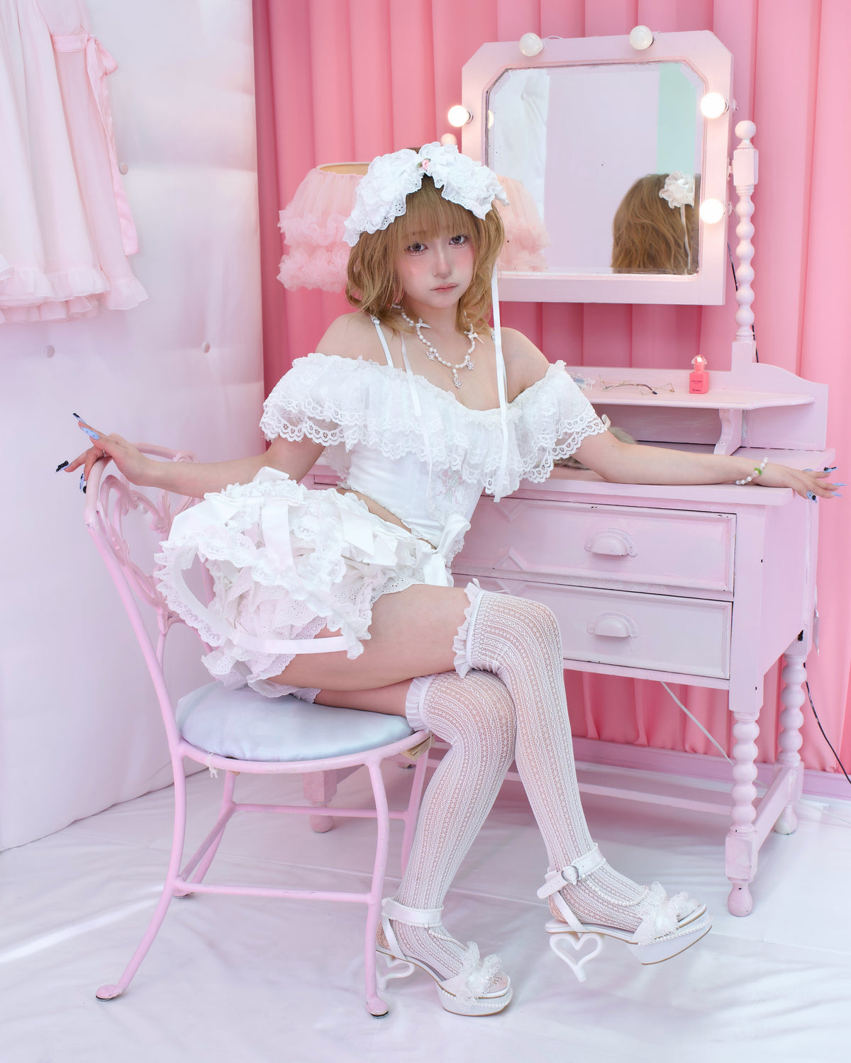 Lace Princess Crinoline Cage Skirt - White // PREORDER