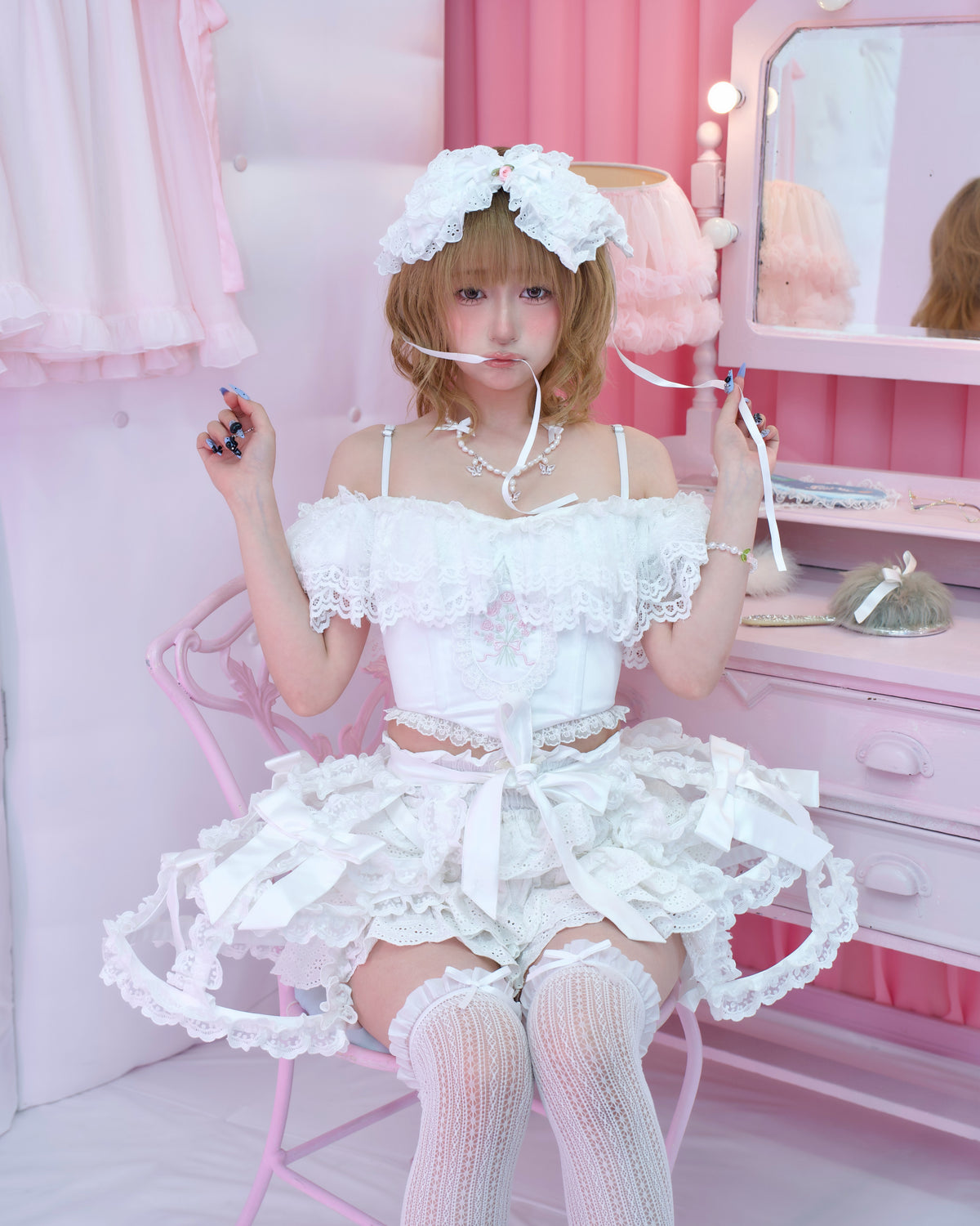 Lace Princess Crinoline Cage Skirt - White // PREORDER