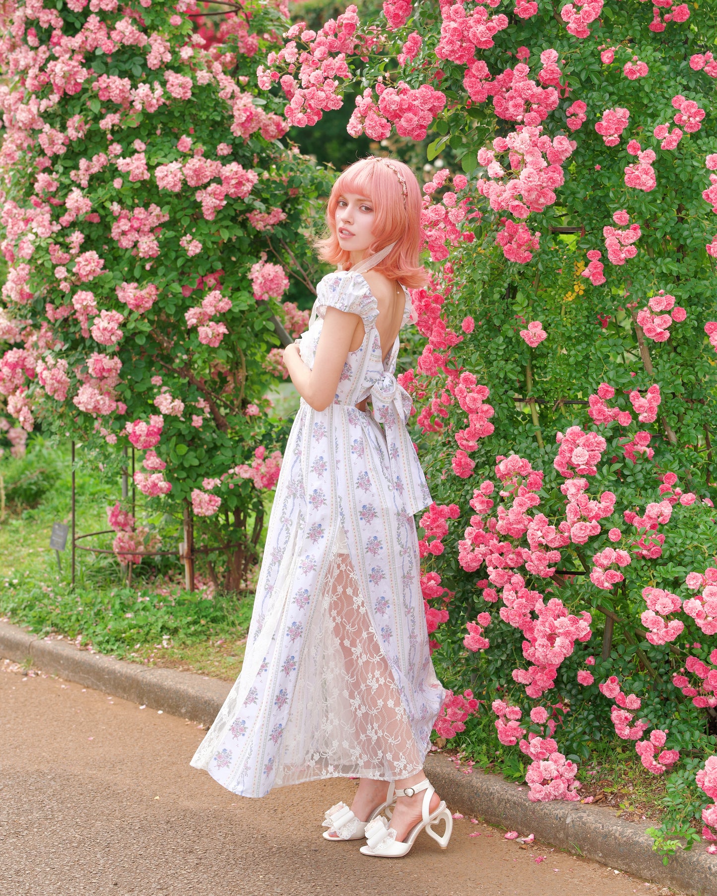 Everbloom Lace Peekaboo Dress // Floral Rose PREORDER