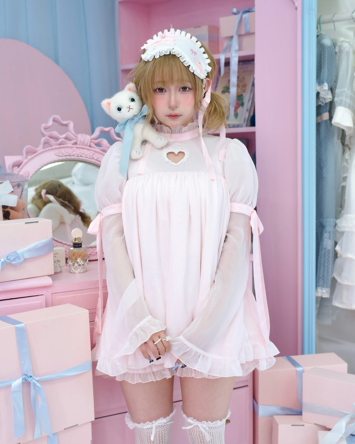 Heart Locked Babydoll Dress - Pink // PREORDER