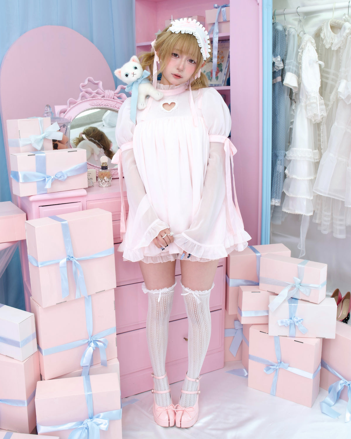 Heart Locked Babydoll Dress - Pink // PREORDER