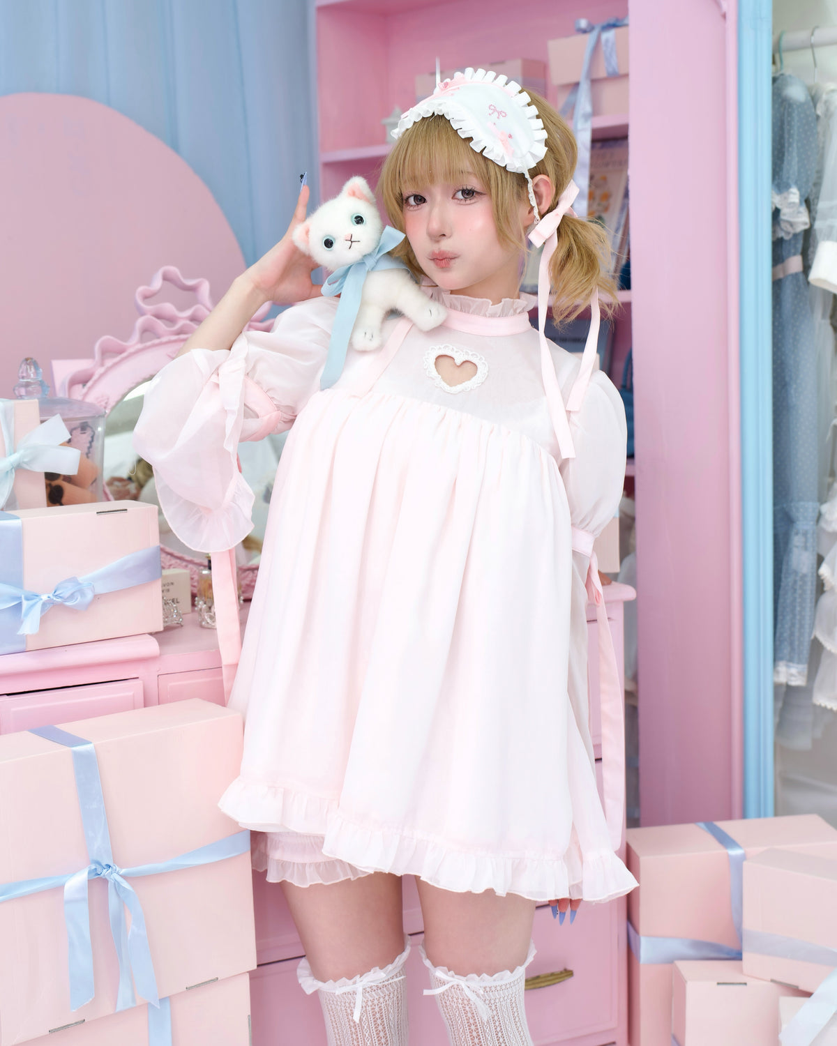 Heart Locked Babydoll Dress - Pink // PREORDER