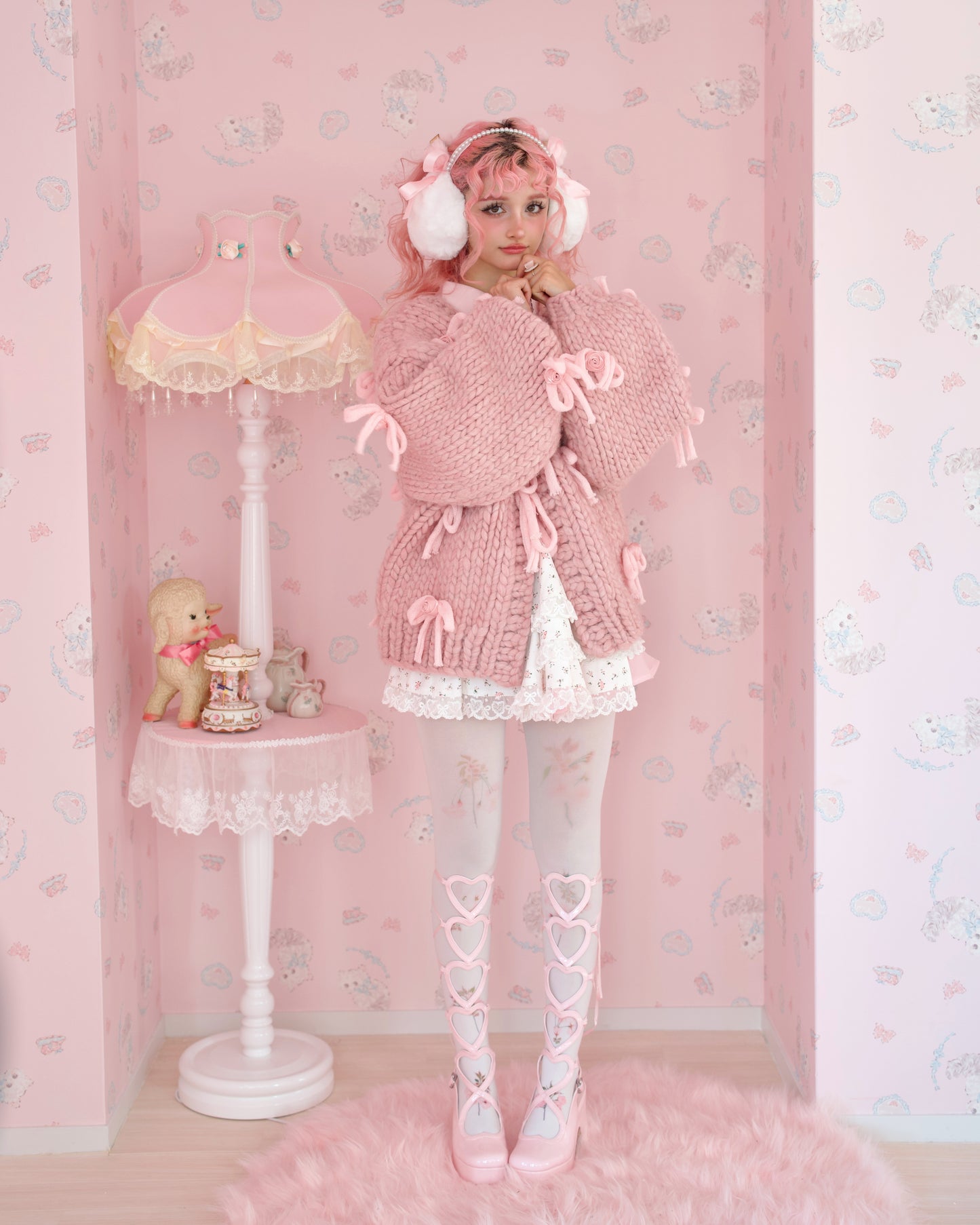 Luxuriously Chunky Hand-Knit Oversized Cardigan - Pink // PREORDER