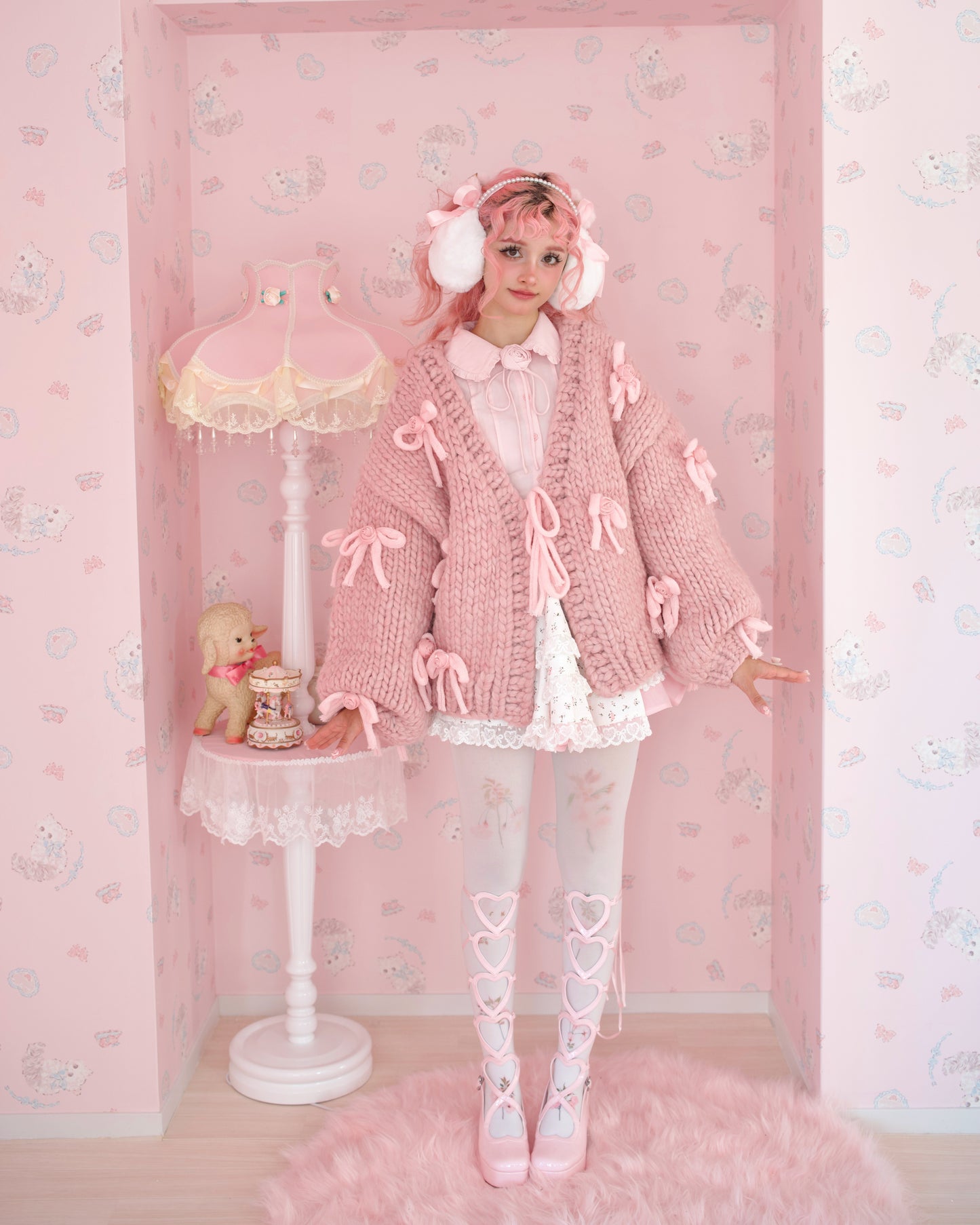 Luxuriously Chunky Hand-Knit Oversized Cardigan - Pink // PREORDER