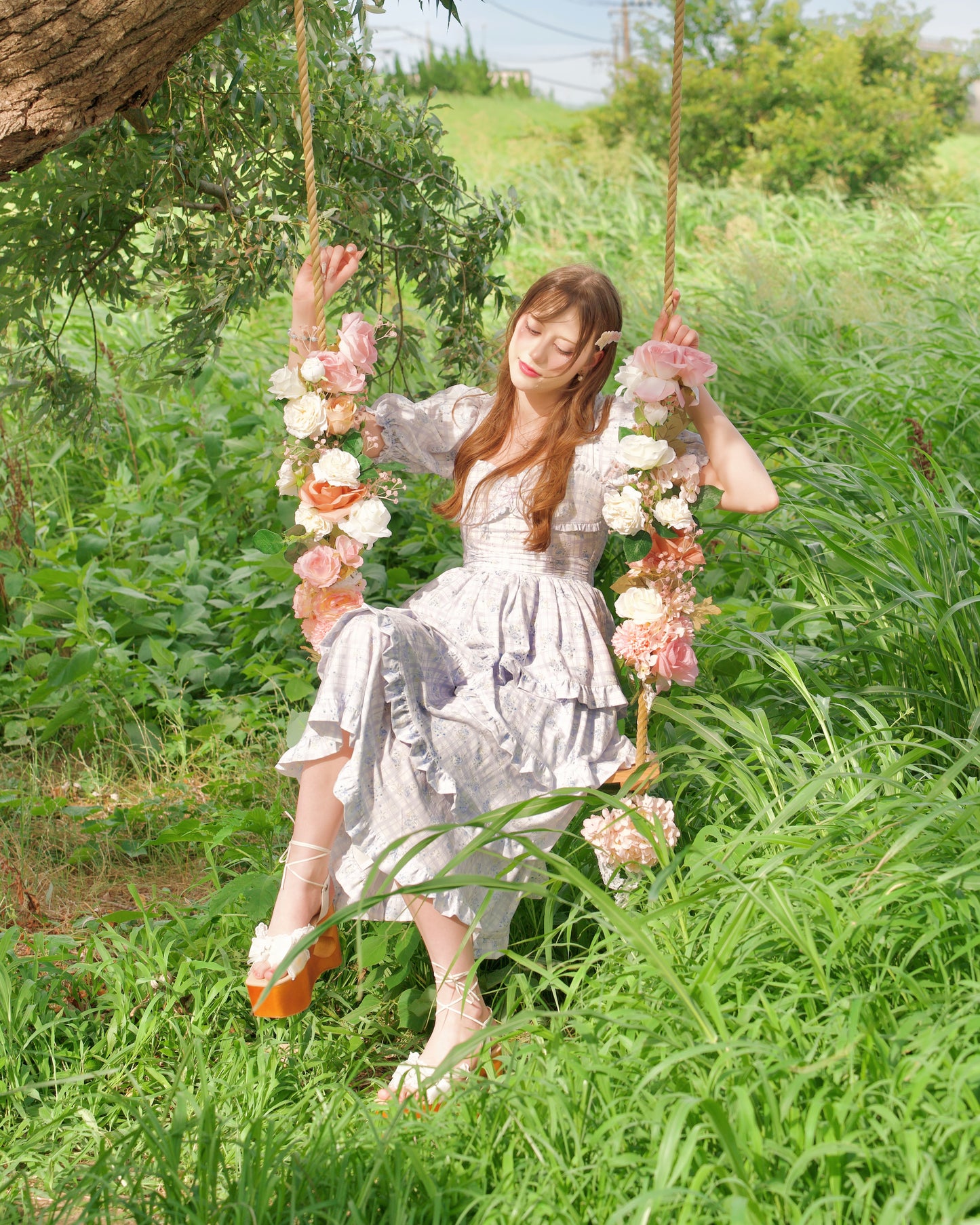 Ribbon Sweetheart Long Layer Dress Blue PREORDER