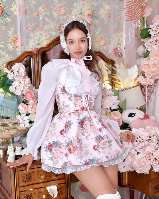 Vintage Rose Jumper Skirt - Pink // PREORDER