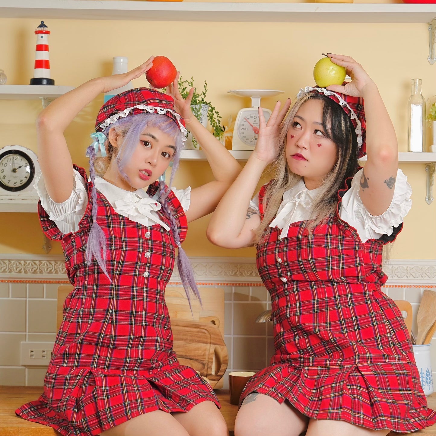 Prep School Idol Red Check DRESS