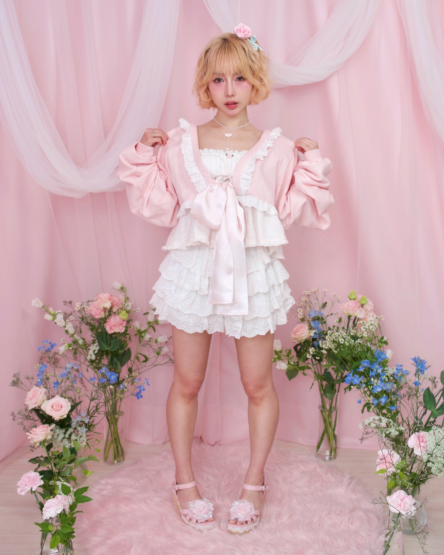 Yours Truly Ribbon Cardigan - Pink // PREORDER