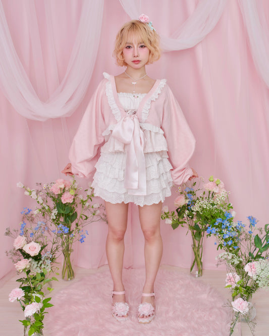 Yours Truly Ribbon Cardigan - Pink // PREORDER