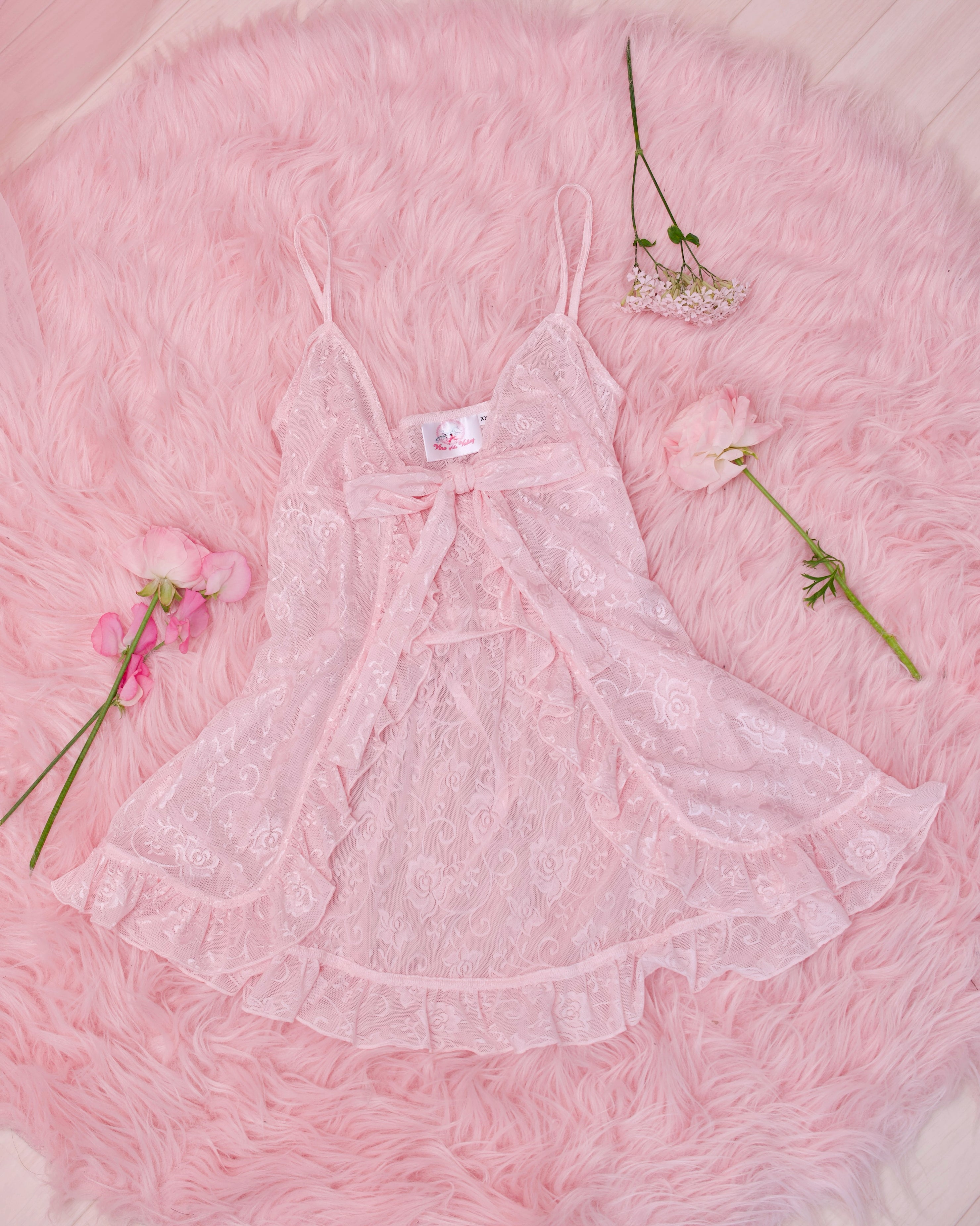 Dreamy Lace Layering Dress - Pink // PREORDER – Vina of the Valley