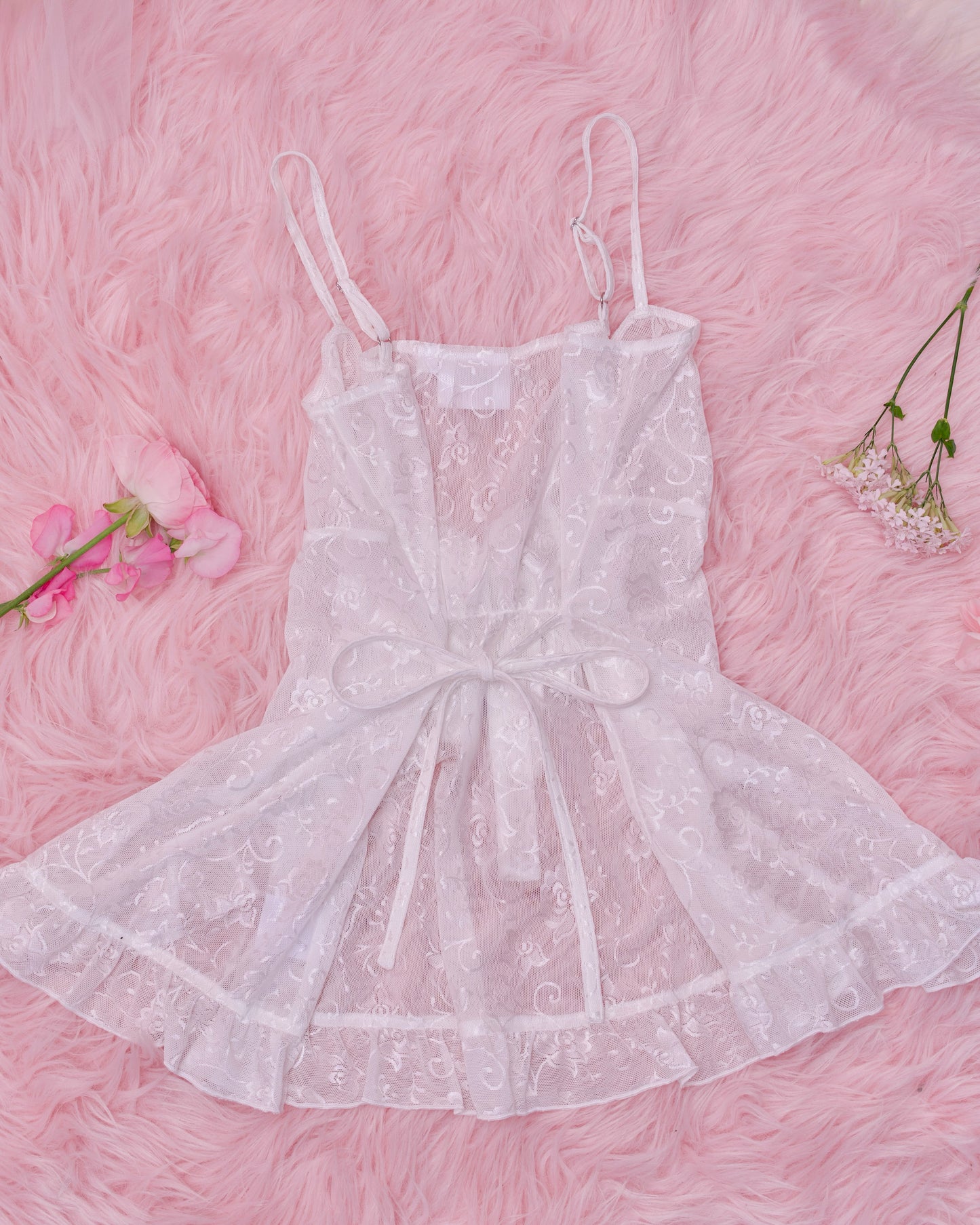 Dreamy Lace Layering Dress - White // PREORDER