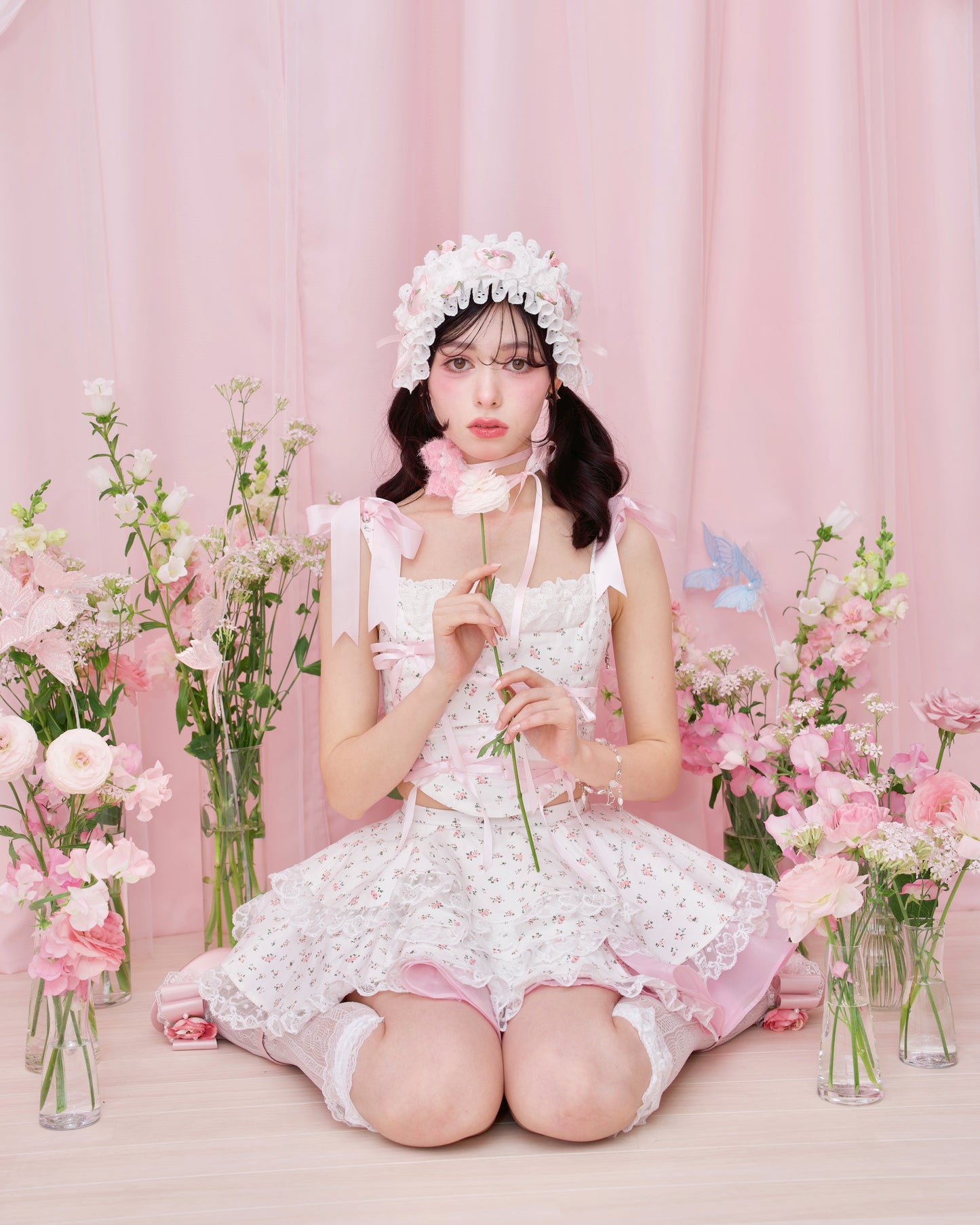 Gift Wrap Corset Blouse - Pink // PREORDER