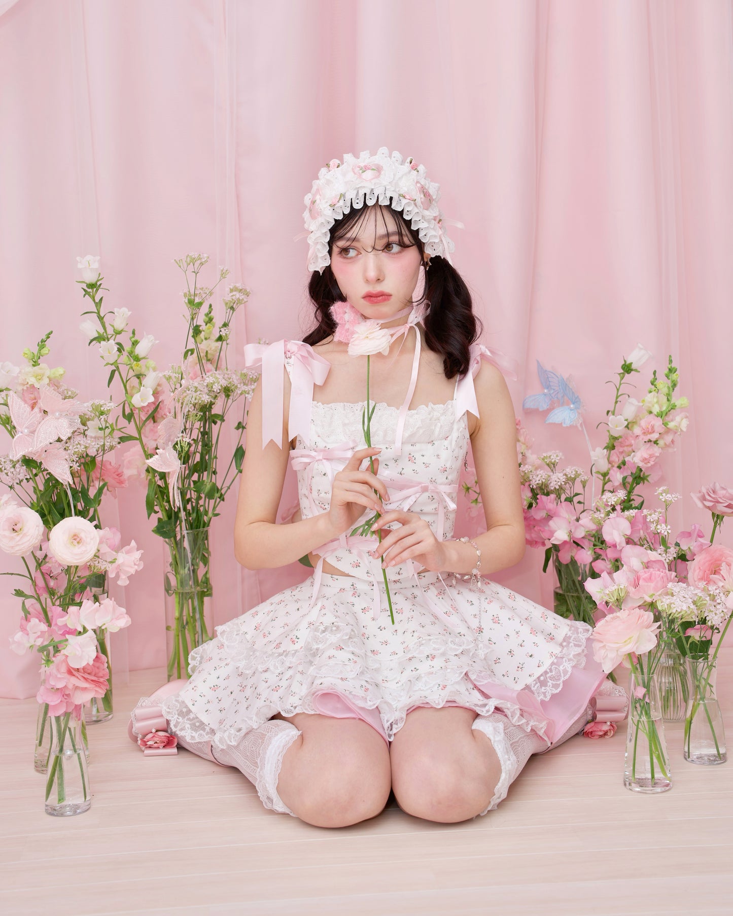 Gift Wrap Corset Blouse - Pink // PREORDER