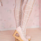 "Cupid's Ballerina" Heart Platform Lace Up Shoes (WIDE FIT) - Powder Pink // PREORDER