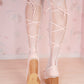 "Cupid's Ballerina" Heart Platform Lace Up Shoes (WIDE FIT) - Powder Pink // PREORDER