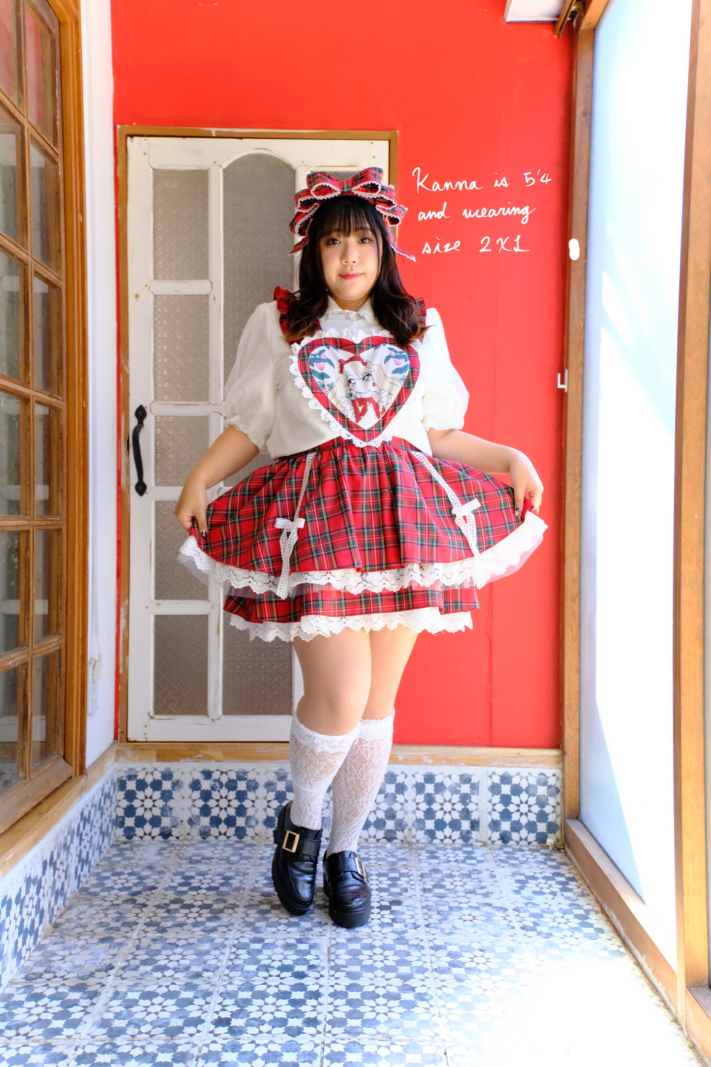 Romantic At Heart Red Check Apron Dress